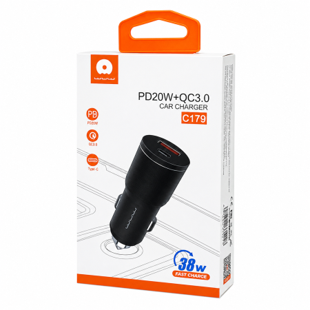 شاحن سياره WUW 38W PD + USB