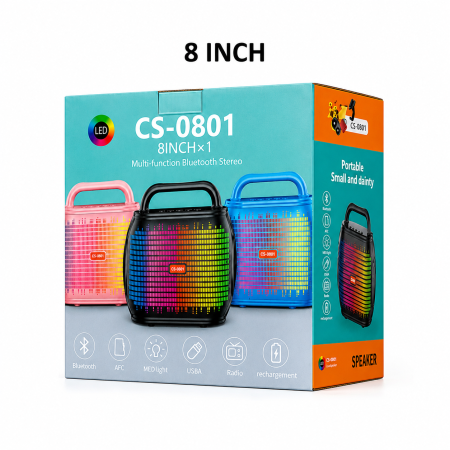 سبيكر 8 انش CS-0801 RGB