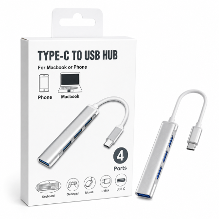 تحويلة Type C TO 4USB PORTS HUB