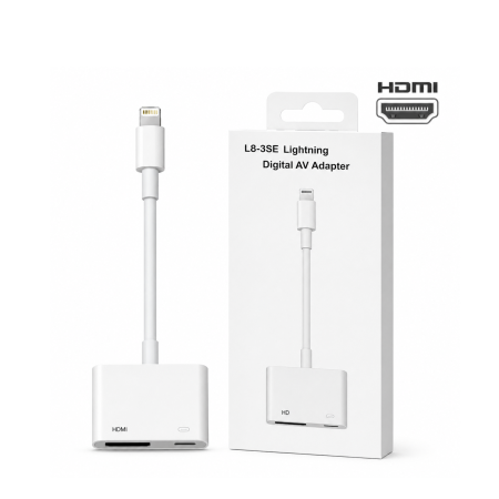 تحويلة ايفون Lightning ل HDMI + ايفون Lightning