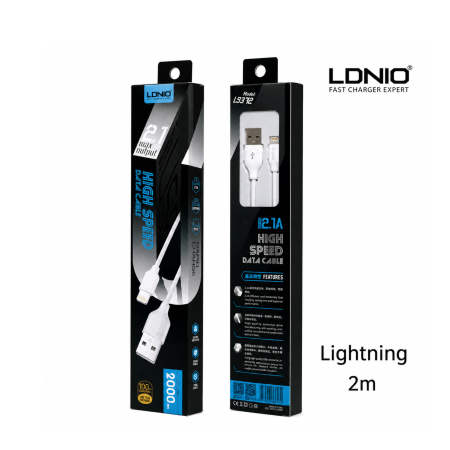 كيبل 2 متر ايفون LDNIO Lightning Fast Charge