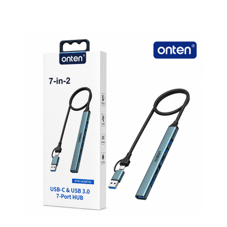 تحويلة USB + Type C TO 7USB PORTS HUB ONTEN