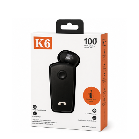 سماعة بلوتوث ملقط سحب K6