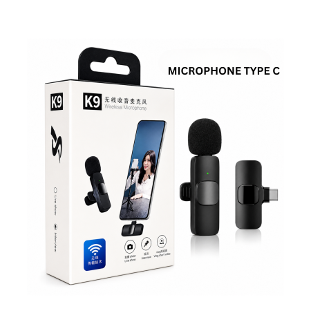 مايك للموبايل Type C قطعتين K9 ملقط
