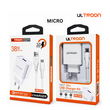 شاحن ULTROON 38W USB-Micro