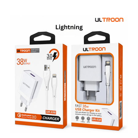 شاحن ايفون ULTROON 38W USB-Lightning