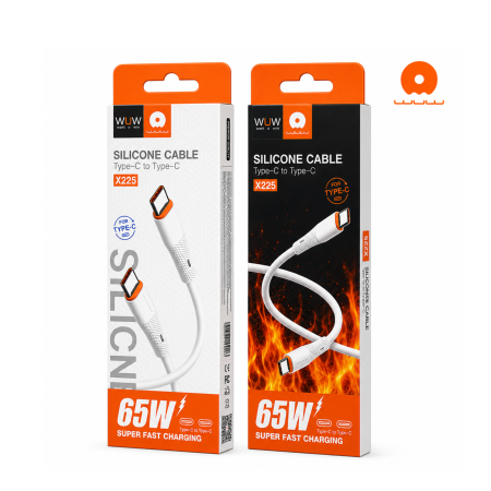 كيبل 1 متر Type C To Type C 65W WUW Silicone