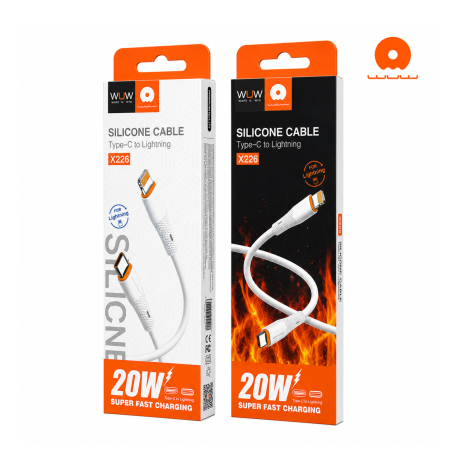 كيبل ايفون 1 متر Type C To Lightning 20W WUW Silicone