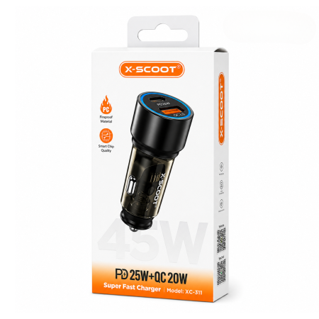 شاحن سياره X-SCOOT 45W PD + USB