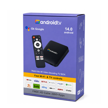 جهاز رسيفر اندرويد 15 TV BOX مع ريموت بلوتوث و اشتراك 5 سنوات