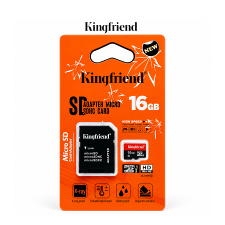 ذاكرة 16 جيجا بايت Micro SD + SD ADAPTER KINGFRIEND
