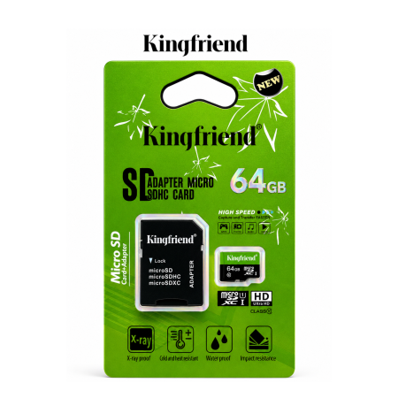 ذاكرة 64 جيجا بايت Micro SD + SD ADAPTER KINGFRIEND
