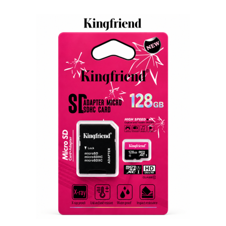 ذاكرة 128 جيجا بايت Micro SD + SD ADAPTER KINGFRIEND