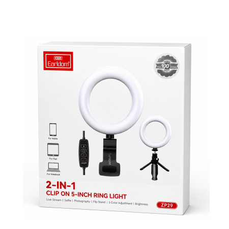 ضوء رينج لايت مع Tripod او ستاند على الموبايل EARLDOM ZP29