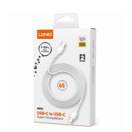 كيبل 2 متر Type C To Type C LDNIO 65W