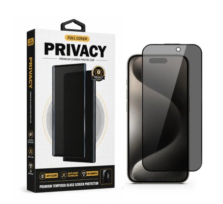 لزقات زجاج (اسود) GLASS PRIVACY Full-Size على كامل الشاشة مع انحناء