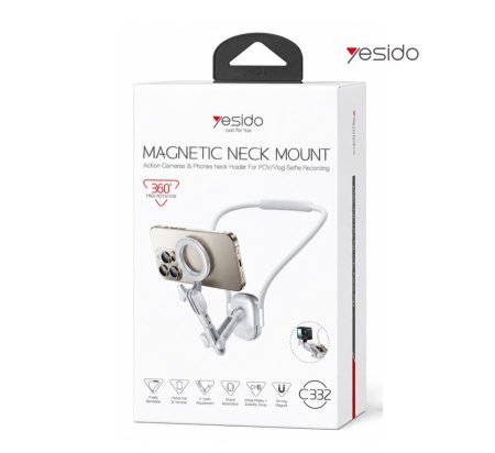 حامل هاتف مغناطيسي للرقبة YESIDO Magnetic Neck Mount C332