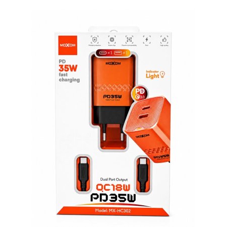 شاحن MOXOM Type C To Type C 35W USB + PD