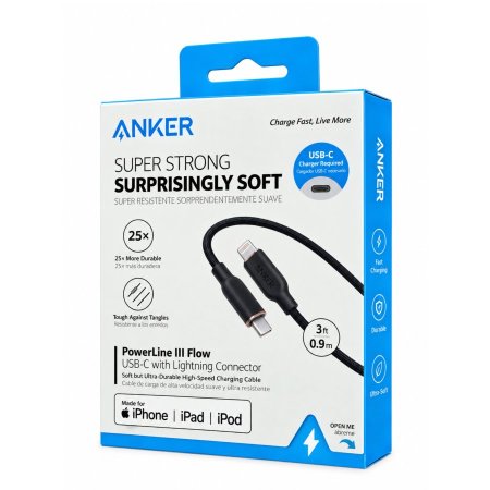 ANKER Type C To Lightning PowerLine III Flow Cable الاصلي