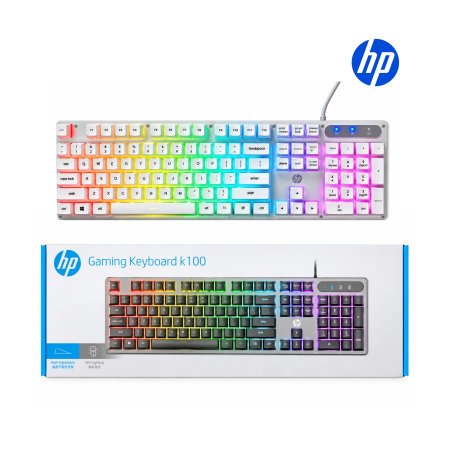 كيبورد سلكي مضيء قاعدة حديد HP K100