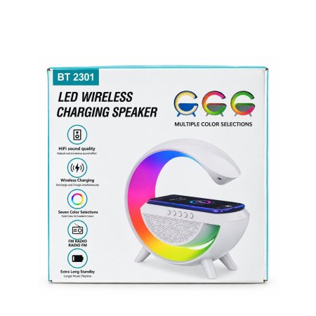 سبيكر + ضوء مكتبي + شاحن لاسلكي للموبايل BT 2301 RGB